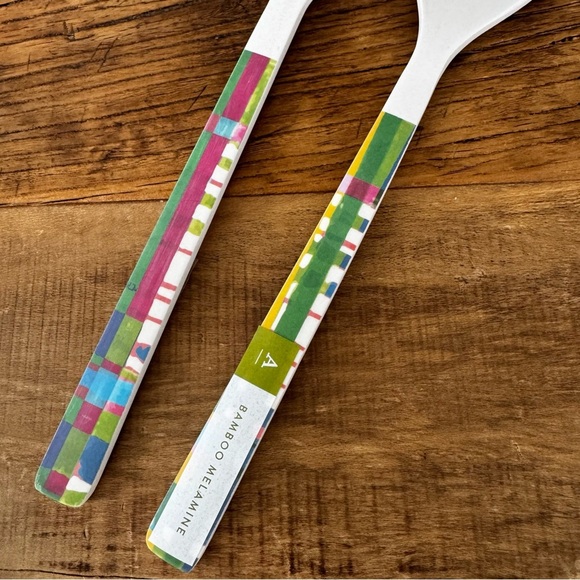 NEW SOLD OUT Vera for Anthropologie Plaid Bamboo Melamine Serving Set - Picture 4 of 4